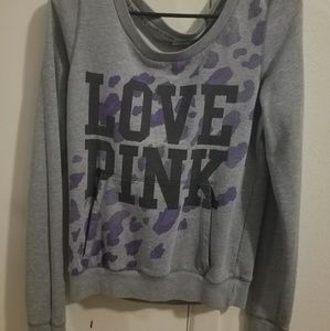 Gray love pink sweater